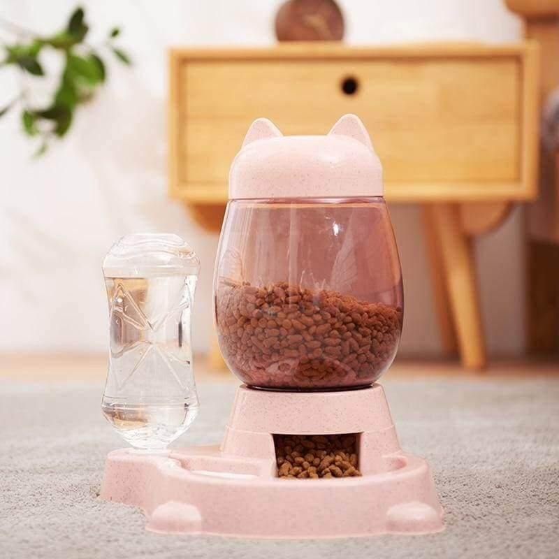 Biggie Automatic Feeder and Fountain Pet Bowls, Feeders & Waterers KittyNook Pink  