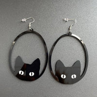 Thumbnail for Black Cat Dangles Vintage Earrings Earrings KittyNook Cat Company Black  