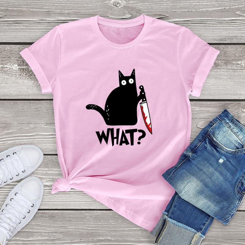 Black Cat What? Tee Shirts & Tops KittyNook   