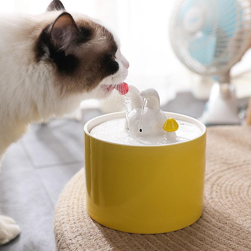 Bunny Flow Ceramic Cat Water Fountain KittyNook Cat