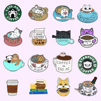 Thumbnail for Coffee Cats Enamel Pin - KittyNook Cat Company