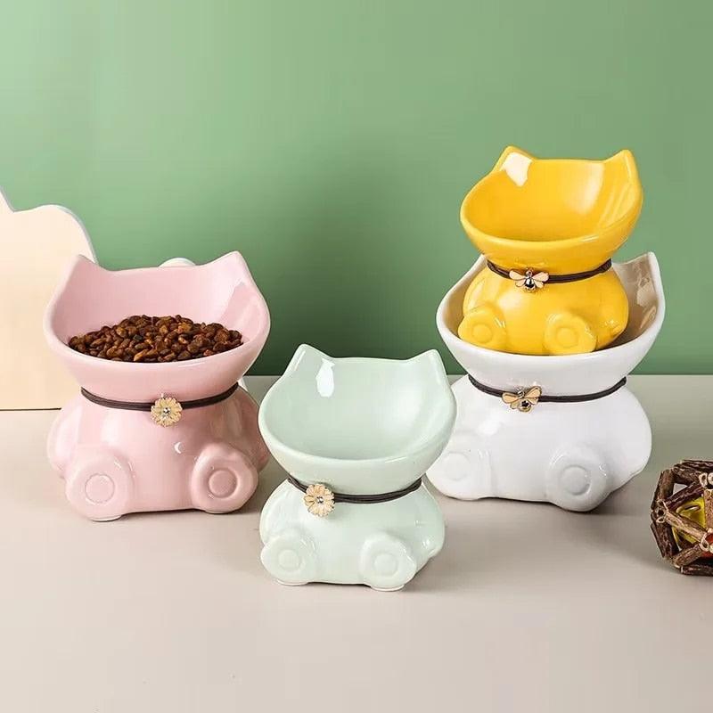 Cat Head Ceramic Pet Bowl - KittyNook Cat Company