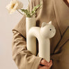 Cat Head White Flower Vase - KittyNook Cat Company
