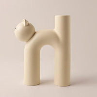 Thumbnail for Cat Head White Flower Vase Vases KittyNook Cat Company White  