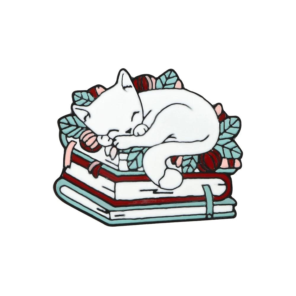 Cat n' Book Enamel Pin  KittyNook Cat Company Cat n' Book  