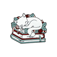 Thumbnail for Cat n' Book Enamel Pin  KittyNook Cat Company Cat n' Book  