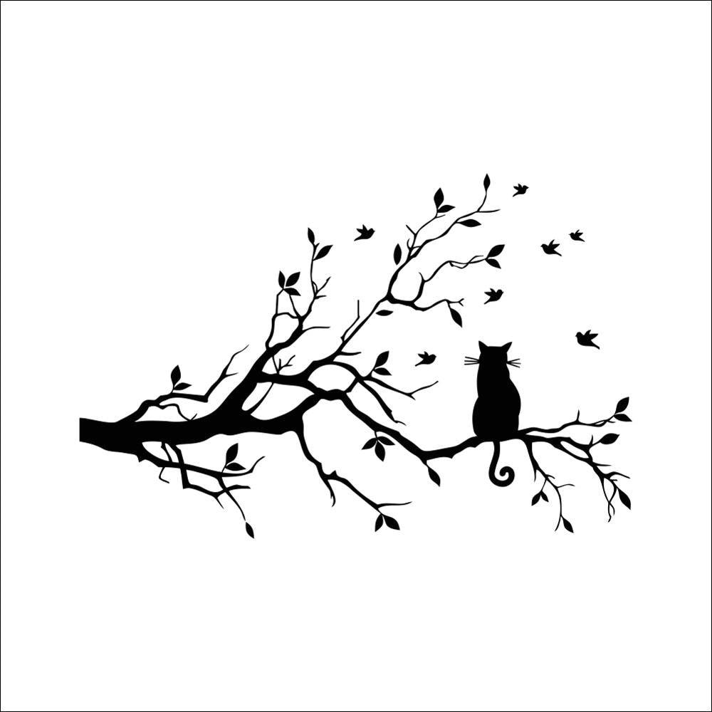 Cat-On-A-Tree Decal Home Decor Decals KittyNook Cat Company   