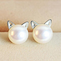 Thumbnail for Cat Pearl Earrings - KittyNook Cat Company
