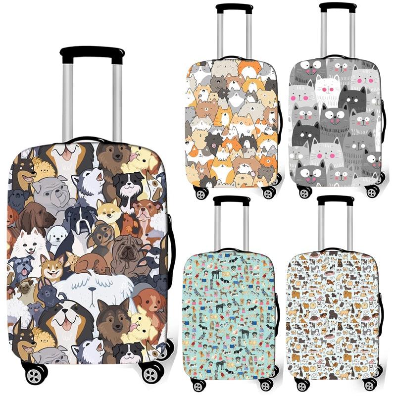 Cat Print Travel Luggage Cover Luggage Covers KittyNook Cat Company   