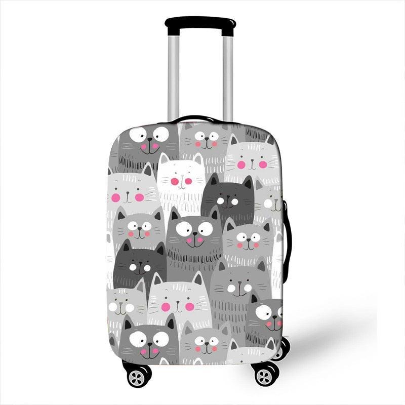 Cat Print Travel Luggage Cover - KittyNook Cat Company