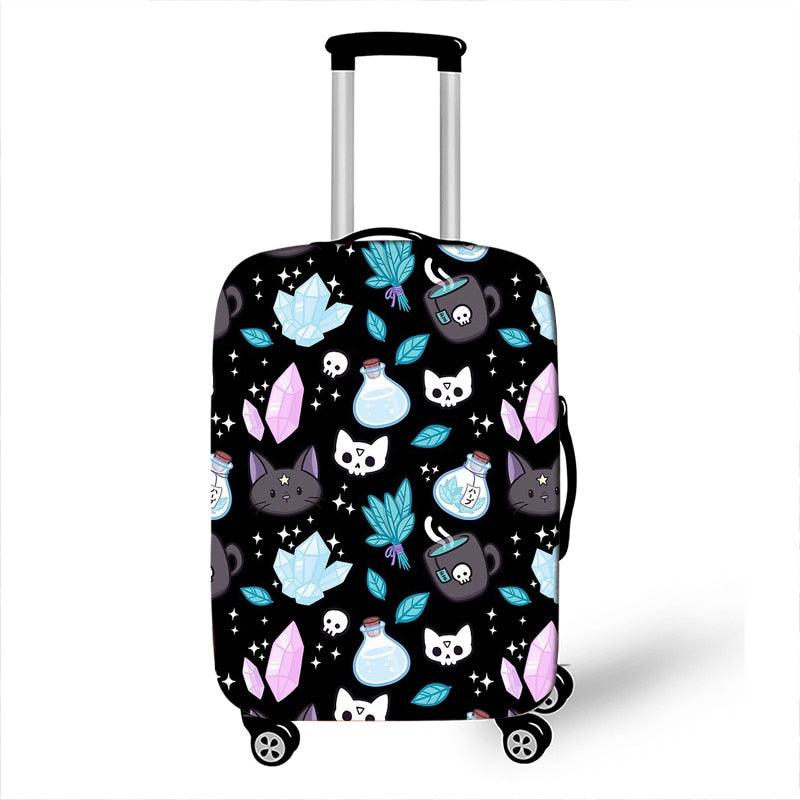 Cat Print Travel Luggage Cover Luggage Covers KittyNook Cat Company Cats and Potions S 