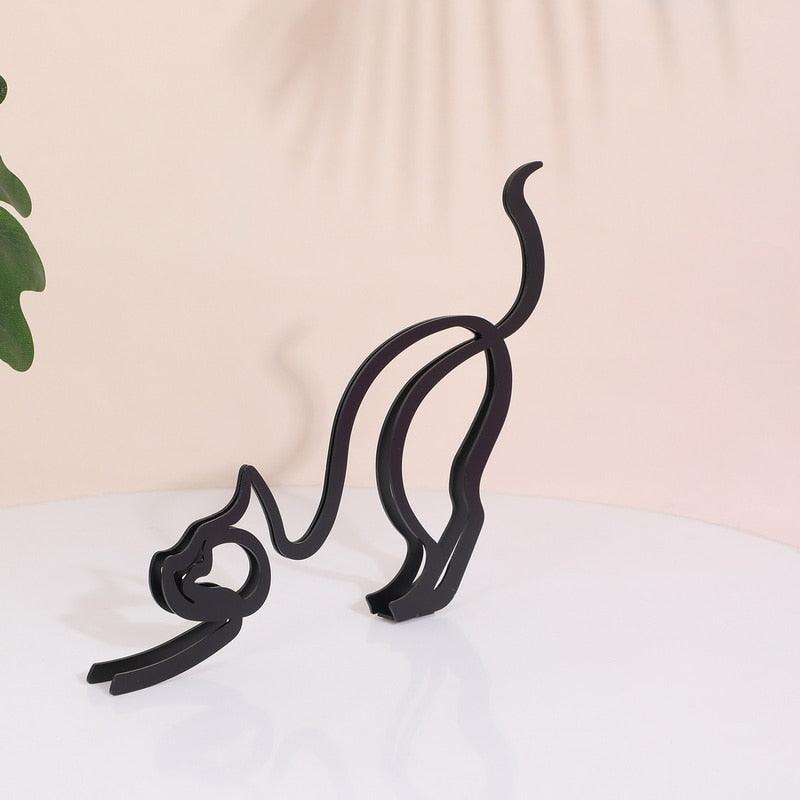 Cat Silhouette Metal Sculpture - KittyNook Cat Company