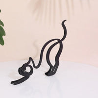 Thumbnail for Cat Silhouette Metal Sculpture - KittyNook Cat Company