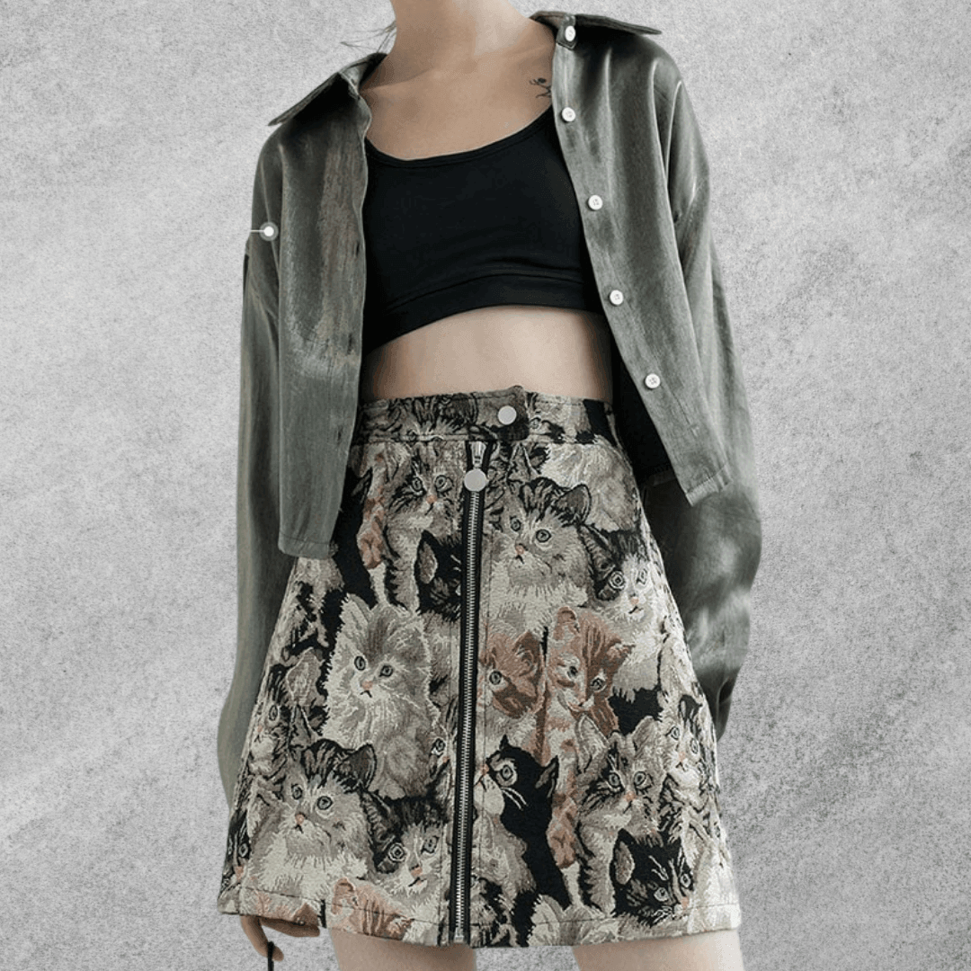 Cats All Around Vintage Skirt - KittyNook Cat Company