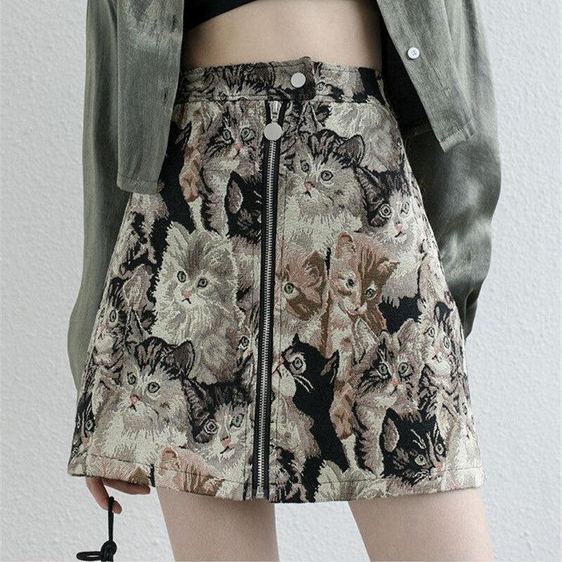 Cats All Around Vintage Skirt - KittyNook Cat Company