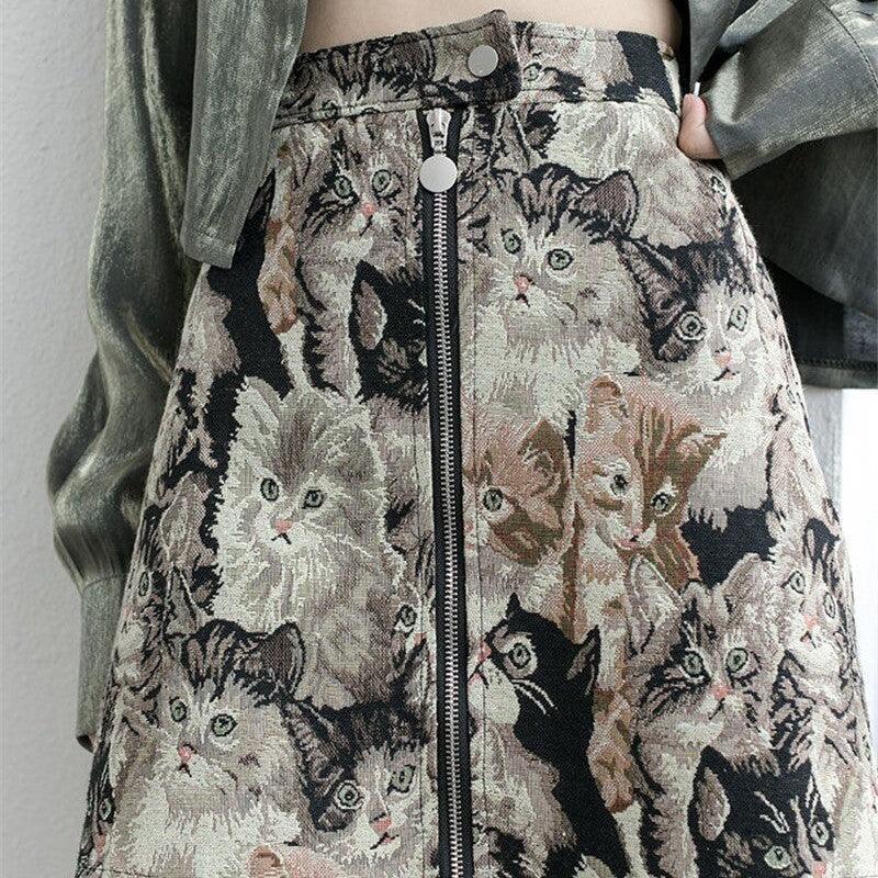 Cats All Around Vintage Skirt - KittyNook Cat Company
