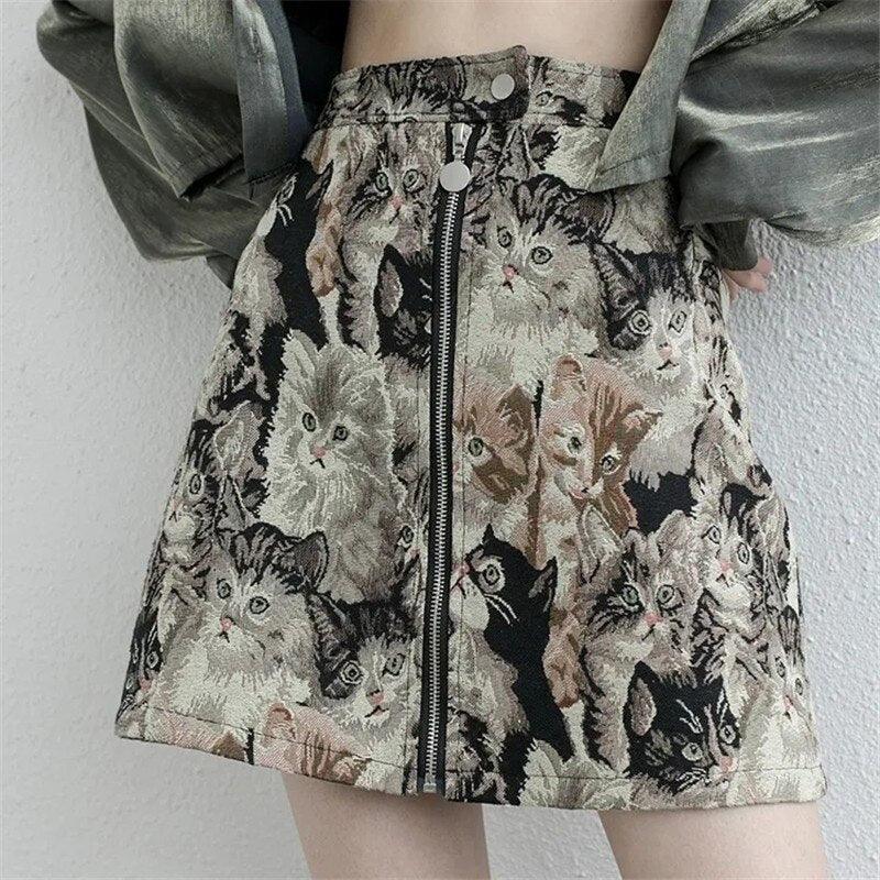Cats All Around Vintage Skirt - KittyNook Cat Company