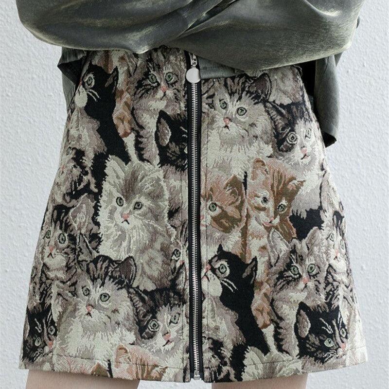 Cats All Around Vintage Skirt - KittyNook Cat Company