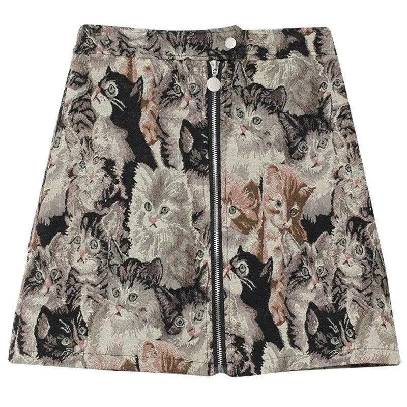 Cats All Around Vintage Skirt - KittyNook Cat Company