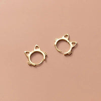 Thumbnail for Cats On Silver Hoop Earrings Earrings KittyNook Cat Company   