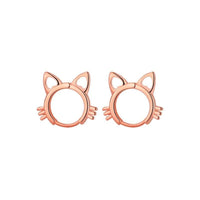 Thumbnail for Cats On Silver Hoop Earrings Earrings KittyNook Cat Company Rose Gold  