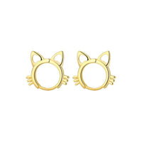 Thumbnail for Cats On Silver Hoop Earrings Earrings KittyNook Cat Company Gold  