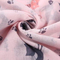 Thumbnail for Catty White Cotton Scarf - KittyNook Cat Company