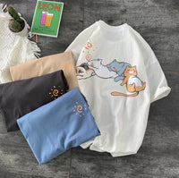 Thumbnail for Chillin Meow Cat Tee Shirts - KittyNook Cat Company