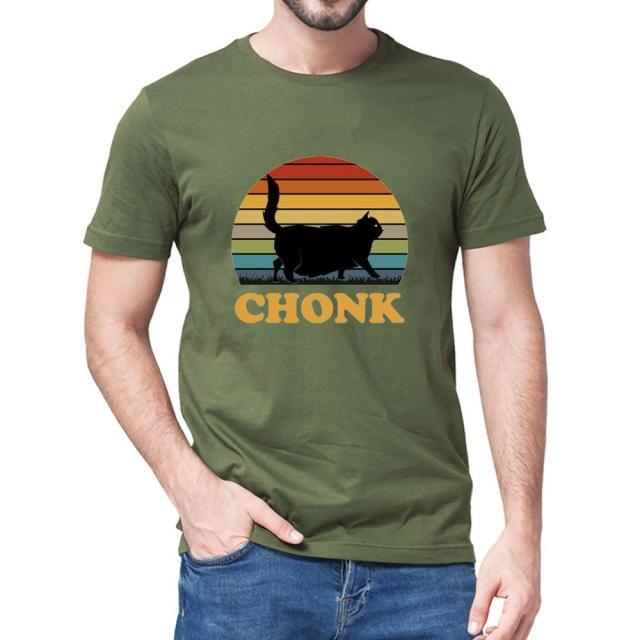 Chonk Fat Cat Tee Shirts & Tops KittyNook Green S 