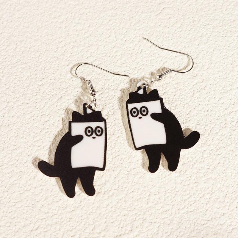 Critter Creatures Long Dangle Earrings - KittyNook Cat Company