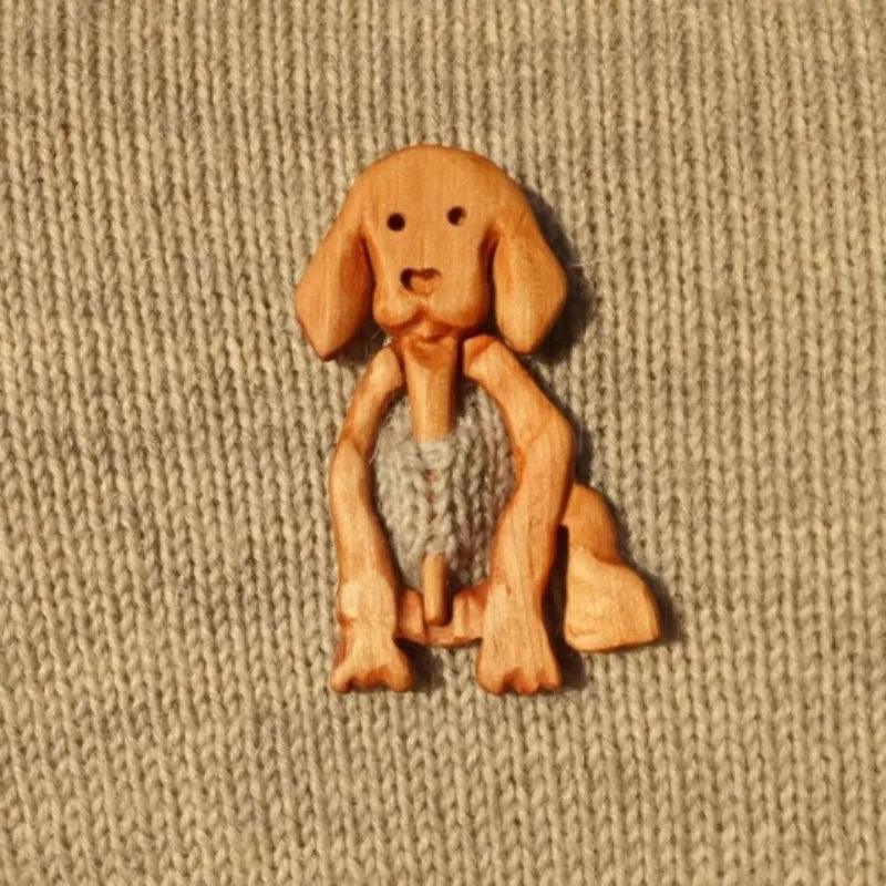 Critter Friends Wooden Brooch Brooches & Lapel Pins KittyNook Cat Company Dog  