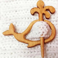 Thumbnail for Critter Friends Wooden Brooch Brooches & Lapel Pins KittyNook Cat Company Whale  