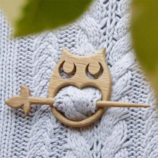 Critter Friends Wooden Brooch Brooches & Lapel Pins KittyNook Cat Company Owl  