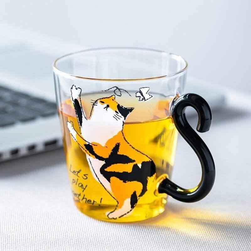 Curly Tail Cat Mug Drinkware KittyNook   