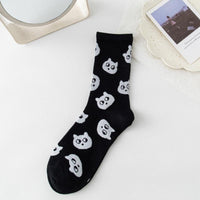 Thumbnail for Cute Cat Cotton Socks Socks KittyNook Black Socks - Bunch o' Cats  