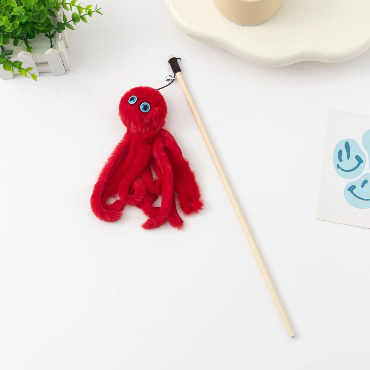 Da Octopus Cat Stick Toy Cat Toys KittyNook Cat Company Red  