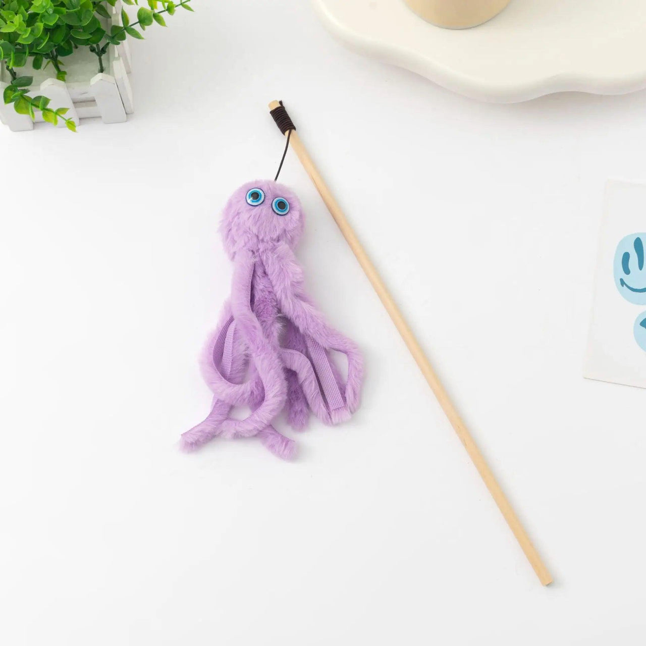 Da Octopus Cat Stick Toy Cat Toys KittyNook Cat Company Lilac  