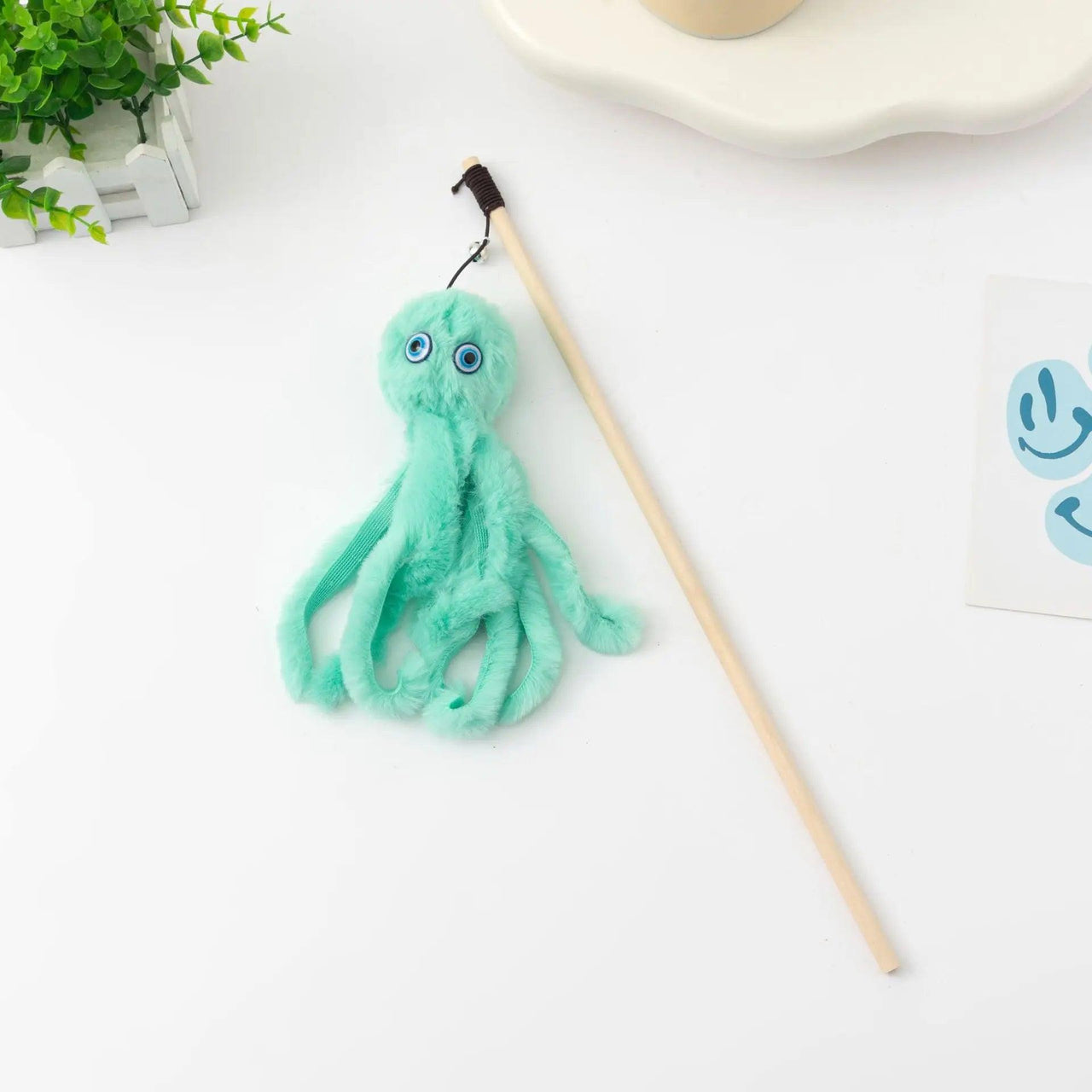 Da Octopus Cat Stick Toy Cat Toys KittyNook Cat Company Teal  