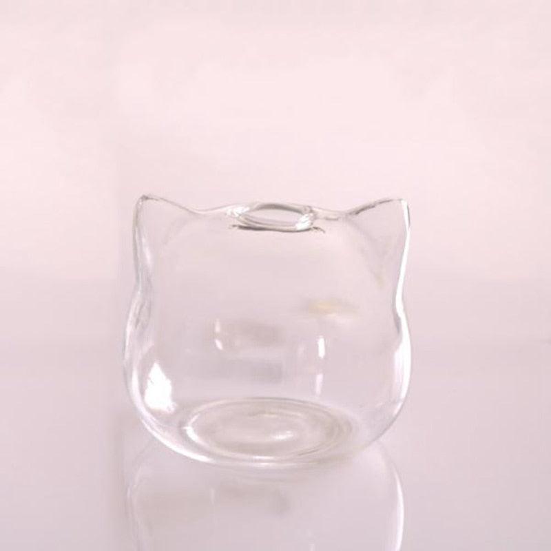 Zierliche Katzenvase aus Glas