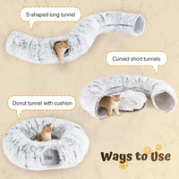 Thumbnail for Disk-O Fluffy Cat Tunnel Bed Cat Beds KittyNook Cat Company   