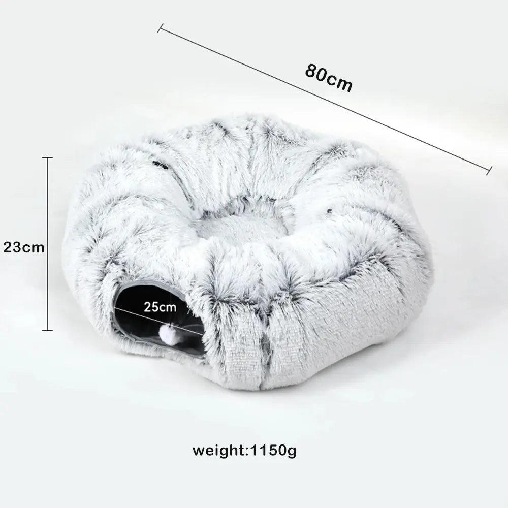 Disk-O Fluffy Cat Tunnel Bed Cat Beds KittyNook Cat Company   