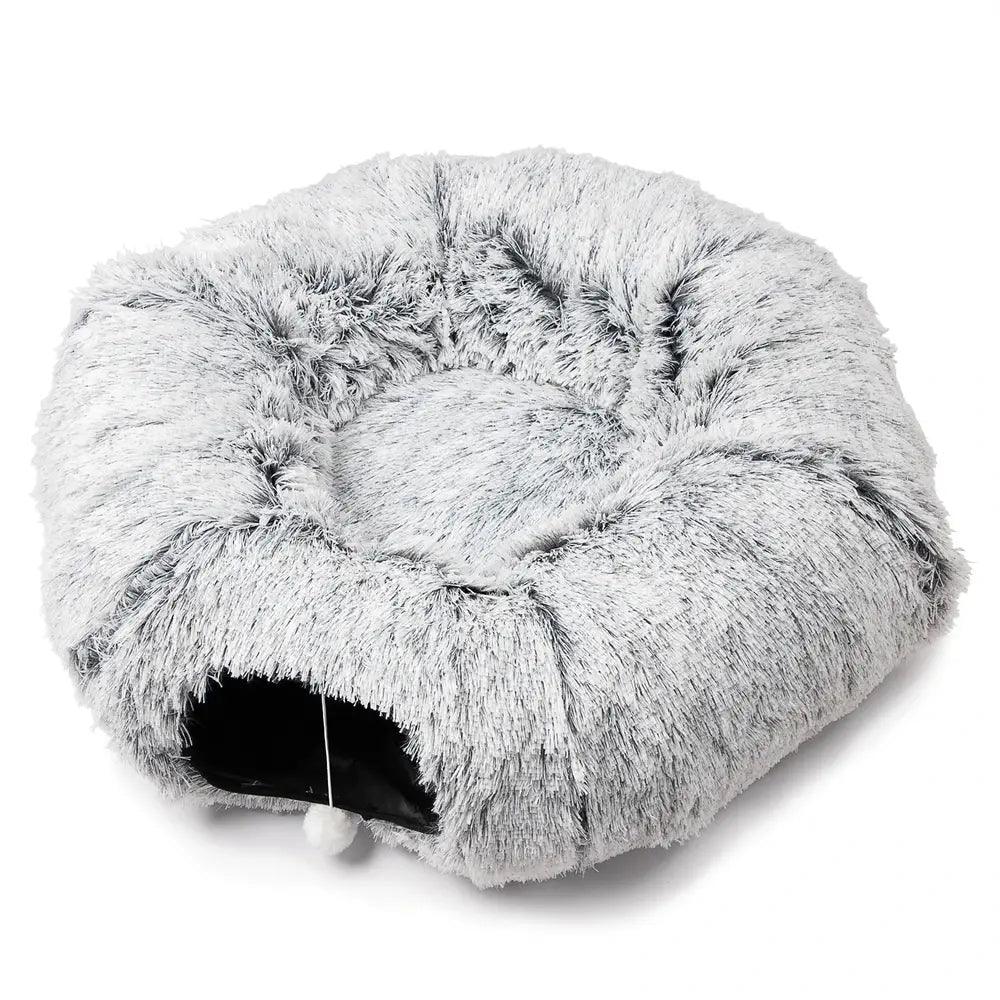 Disk-O Fluffy Cat Tunnel Bed Cat Beds KittyNook Cat Company   