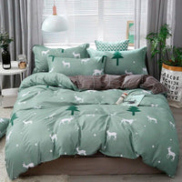 Thumbnail for Dreamland Delights Cat Bedding Set Duvet Covers KittyNook Cat Company Running Reindeers Single (1 Duvet Cover + 1 Flat Bedsheet + 1 Pillowcase) 