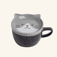 Thumbnail for Embossed Cats Coffee Mug with Lid - KittyNook Cat Company
