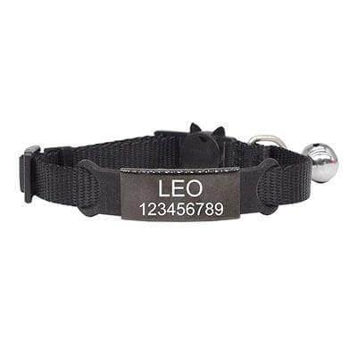 Engrave-Your-Name Cat Collar Pet Collars & Harnesses KittyNook Black & Black  