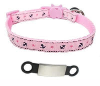 Thumbnail for Engrave-Your-Name Cat Collar Pet Collars & Harnesses KittyNook Printed Pink & Silver  