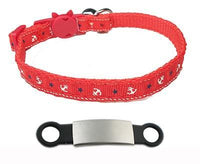 Thumbnail for Engrave-Your-Name Cat Collar Pet Collars & Harnesses KittyNook Printed Red & Silver  