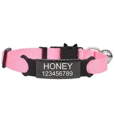 Engrave-Your-Name Cat Collar Pet Collars & Harnesses KittyNook Pink & Black  