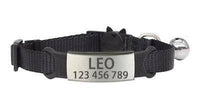 Thumbnail for Engrave-Your-Name Cat Collar Pet Collars & Harnesses KittyNook Black & Sliver  