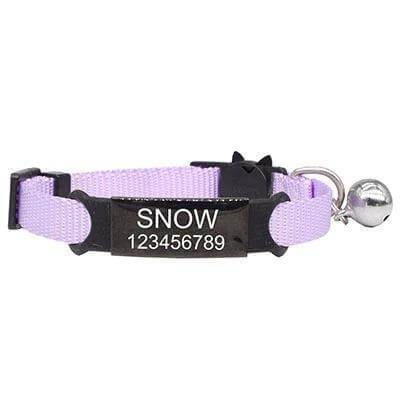 Engrave-Your-Name Cat Collar Pet Collars & Harnesses KittyNook Lilac & Black  